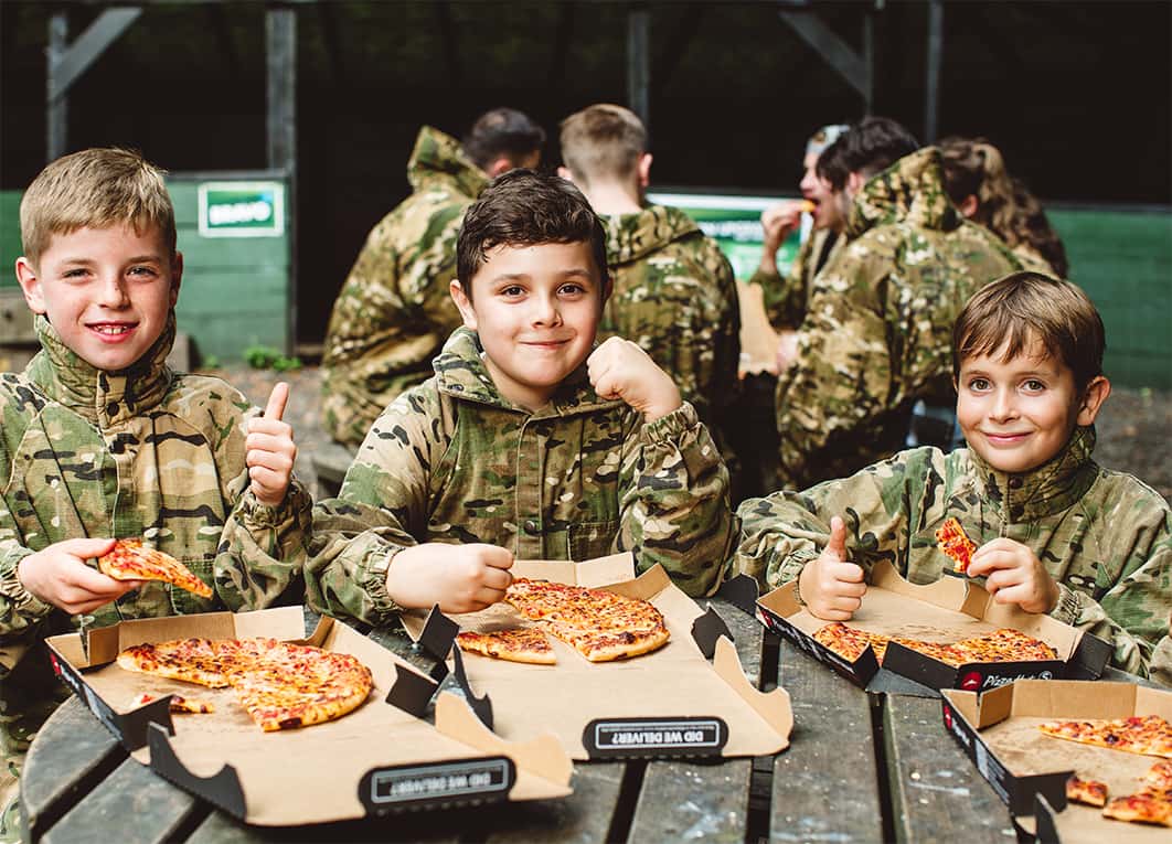 Paintballing with pizza lunch