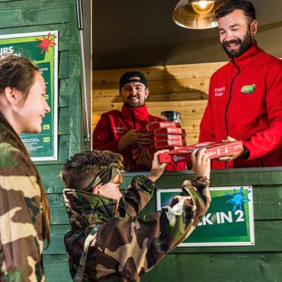 Go Paintball Papa Johns pizza